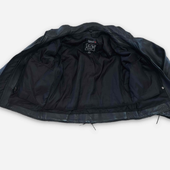 Women's Black Leather Moto Jacket Large Removable Thinsulate Liner‎ Genuine A-1 - Picture 2 of 11